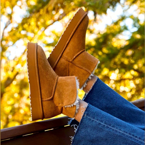 NWT‎ Vici Suede Fur Lined Ankle Boots